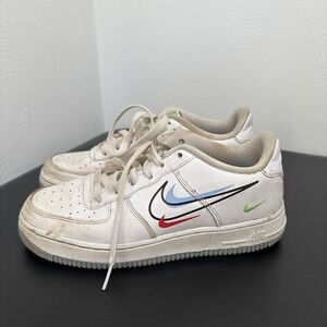 Nike Air‎ Force 1 Low Multi Swoosh (GS) Kids Unisex Youth Size 5.5Y